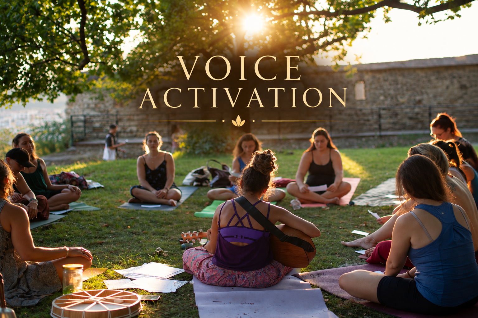 Chika Toro leading an outdoor voice activation gathering